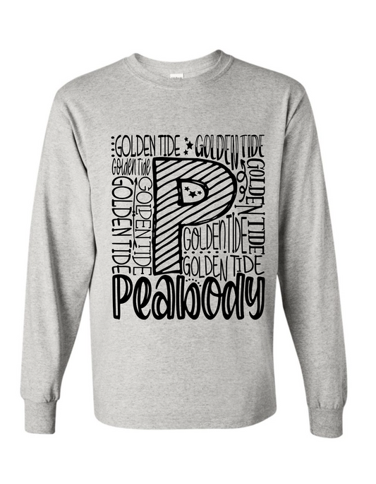 Peabody Golden Tide Wordle Long Sleeve Tee