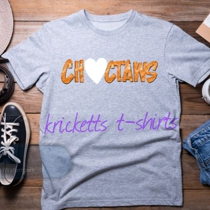 Choctaws Orange Glitter Letters/Heart Spirit Wear