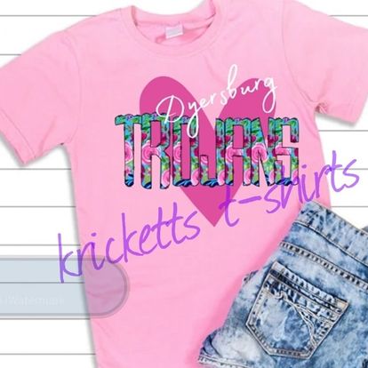 Trojans Floral/heart Spirit Wear