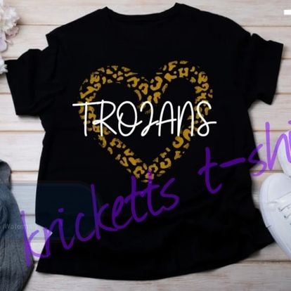 Trojans Leopard Heart Spirit Wear